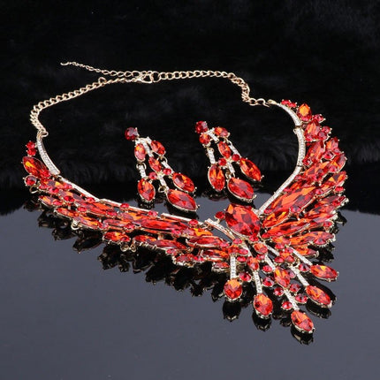 Luxurious Bridal Necklace and Earrings Set - Wnkrs