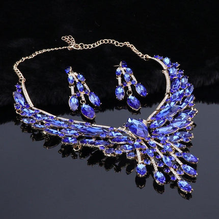 Luxurious Bridal Necklace and Earrings Set - Wnkrs