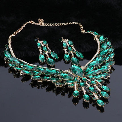 Luxurious Bridal Necklace and Earrings Set - Wnkrs