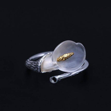 Fashion Vintage Flower Shaped Adjustable Silver Ring - Wnkrs