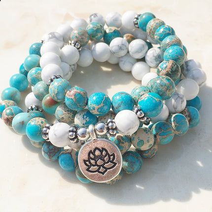 Fashion Natural Stone Bracelet with Lotus - Wnkrs