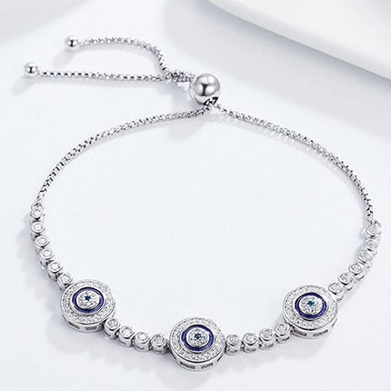 Elegant Sterling Silver Women’s Chain Bracelet with Cubic Zirconia - wnkrs