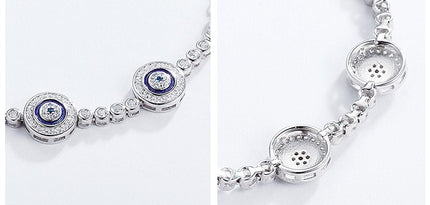 Elegant Sterling Silver Women’s Chain Bracelet with Cubic Zirconia - wnkrs