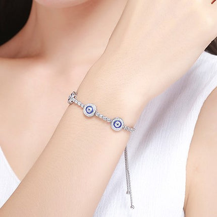 Elegant Sterling Silver Women’s Chain Bracelet with Cubic Zirconia - wnkrs