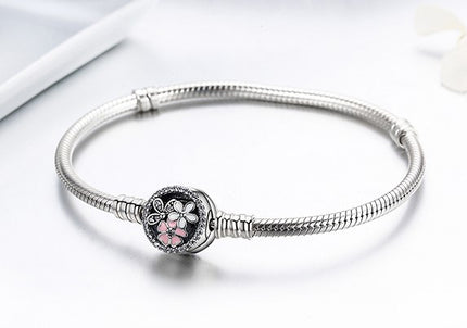 Elegant Sterling Silver Women’s Bracelet with Zirconia Flower Charm - Wnkrs