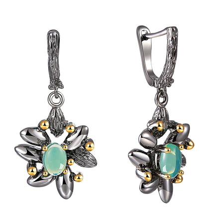 Women's Vintage Flower Shaped Ring and Earrings Jewelry Set - Wnkrs