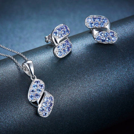 Elegant Sparkling Silver Pendant & Earrings Women's Jewellery Set - wnkrs