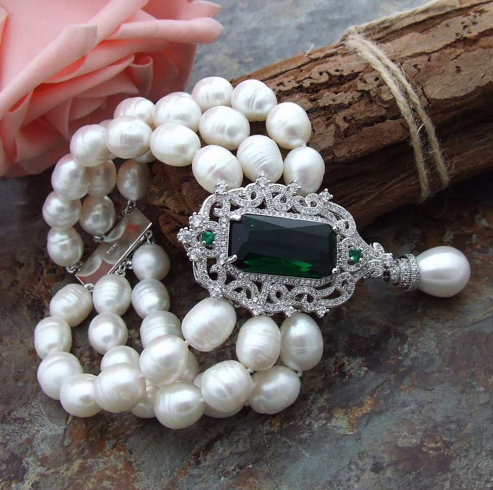 Women’s Luxury Layers Bracelet with Natural Pearls