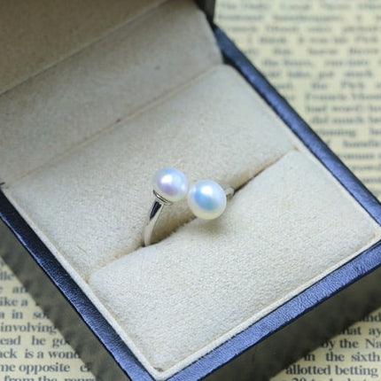 Engagement 925 Silver Ring for Women with Natural Pearl - Wnkrs