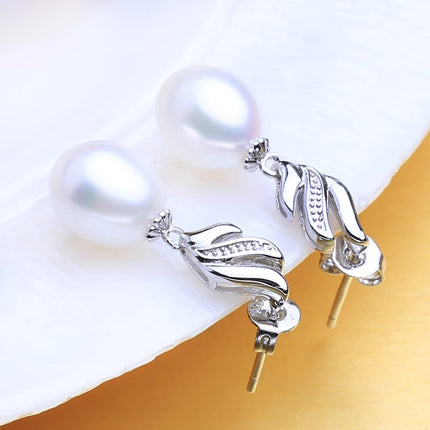 Women’s Stylish 925 Silver Pearls Necklace and Earrings Jewelry 3 pcs Set - Wnkrs