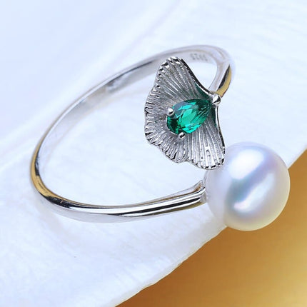 Green Stones 925 Silver Pearls Women's Jewelry 4 pcs Set - Wnkrs