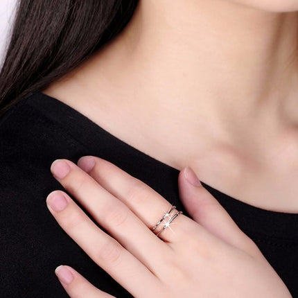 Minimalistic Sterling Silver Women's Bypass Ring - Wnkrs