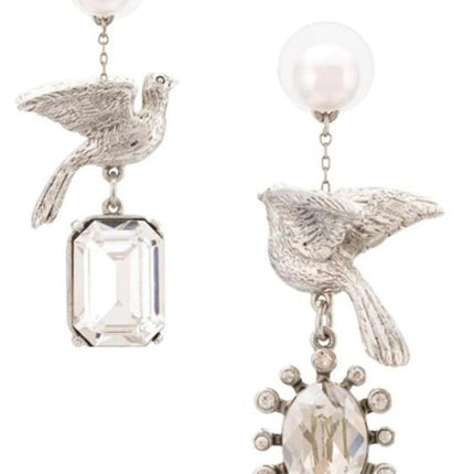 Luxury Vintage Pearl Crystal Dove Earrings For Women - Wnkrs