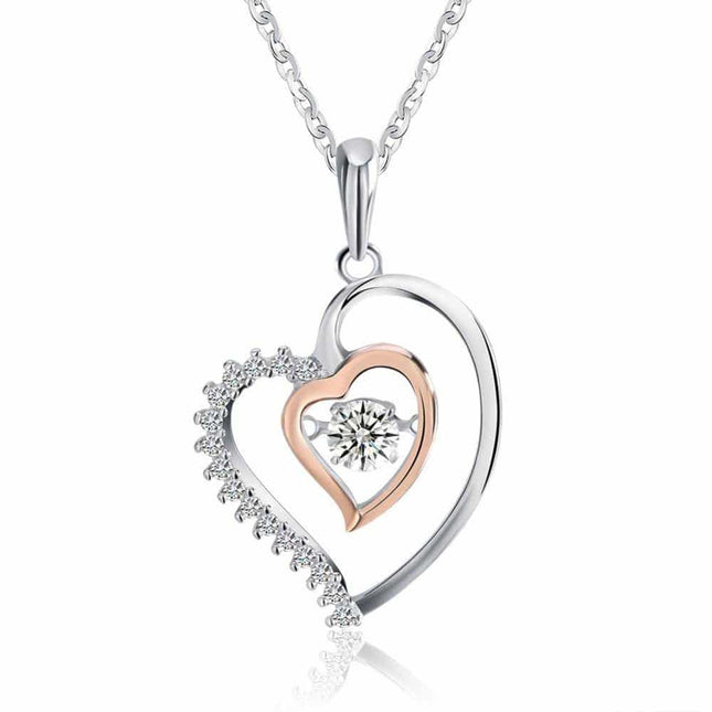 Silver Heart Shaped Pendant Necklace - wnkrs