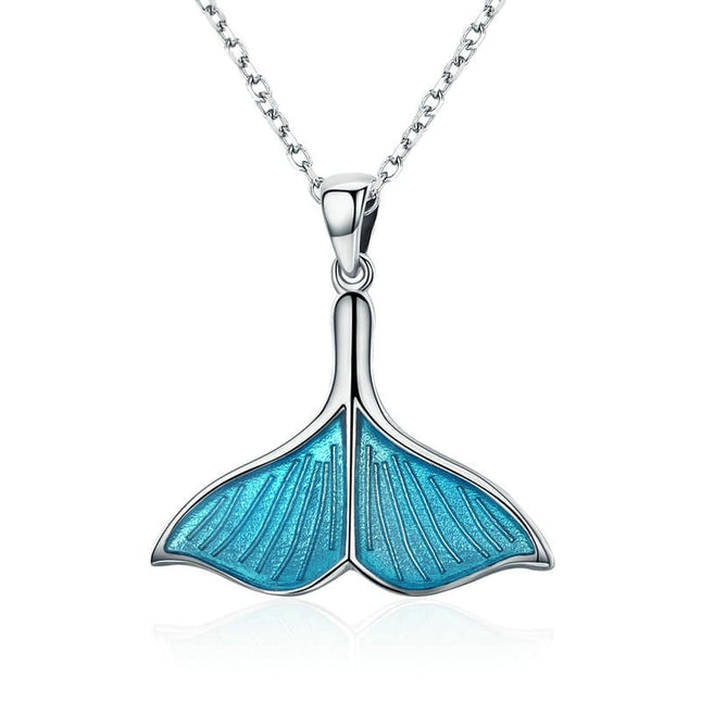 Cute Whale's Tail Shaped Silver Women's Pendant Necklace - wnkrs