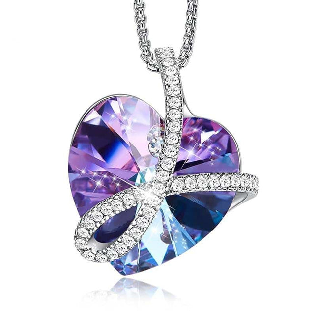 Embellished with Swarovski Crystals Heart Pendant Necklace - Wnkrs