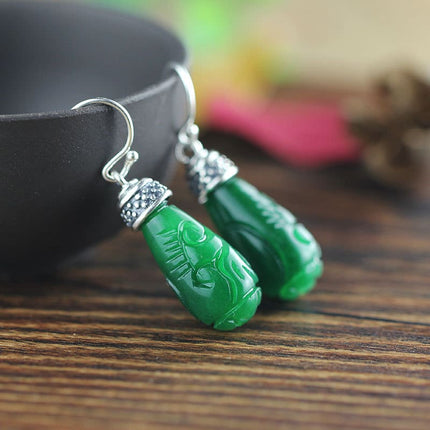 Ethnic Green Jade Earrings - wnkrs