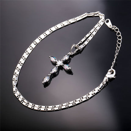 Beautiful Cross Pendant with Cubic Zirconia Ornaments - Wnkrs
