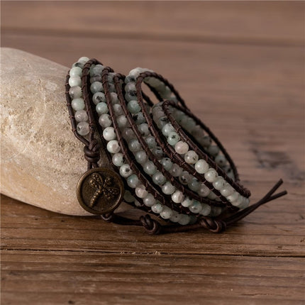 Boho Stone Beaded Wrap Bracelet for Women - Wnkrs