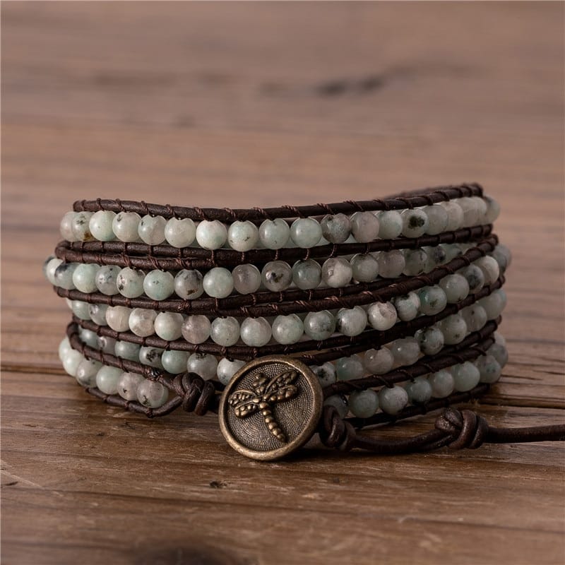 Boho Stone Beaded Wrap Bracelet for Women