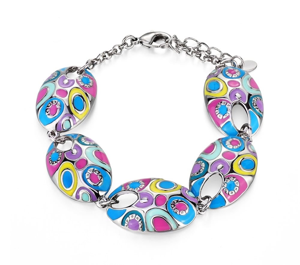 Ethnic Colorful Enamel Bracelet With Water Drop Pattern