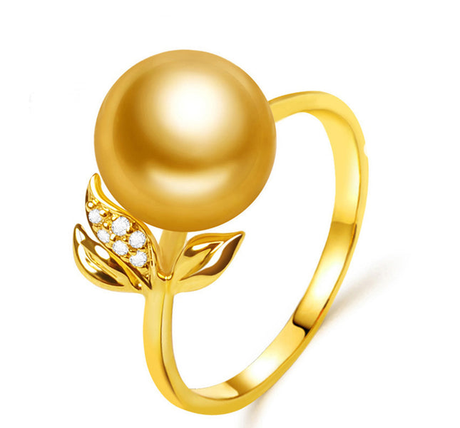 18K Gold Simple Pearl Ring for Women - wnkrs