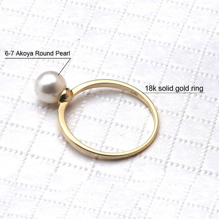 15K Gold Elegant Pearl Ring for Women - wnkrs