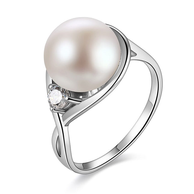 Elegant 925 Sterling Silver with Natural Freshwater Pearl Ring for Women - Wnkrs