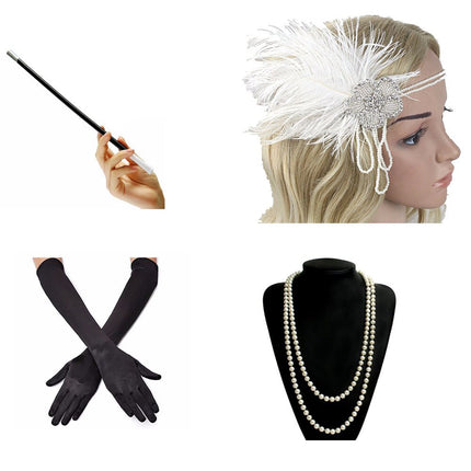 Great Gatsby Costume Accessories 4 Pcs Set - Wnkrs