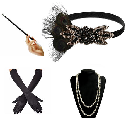 Great Gatsby Costume Accessories 4 Pcs Set - Wnkrs