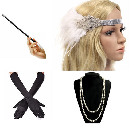 Great Gatsby Costume Accessories 4 Pcs Set - Wnkrs