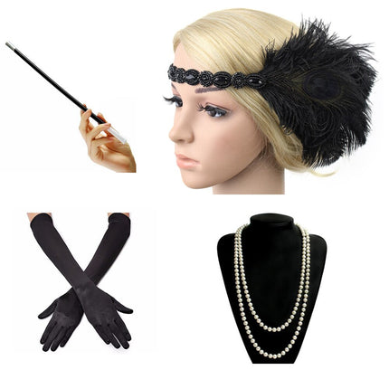 Great Gatsby Costume Accessories 4 Pcs Set - Wnkrs