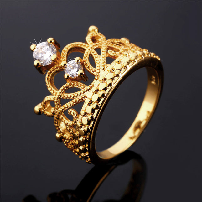 Cubic Zirconia Crown Design Women's Ring - Wnkrs