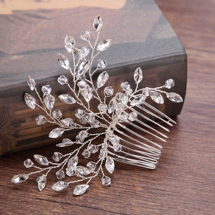 Zinc Crystal Side Comb in Shape of Leaves - Wnkrs