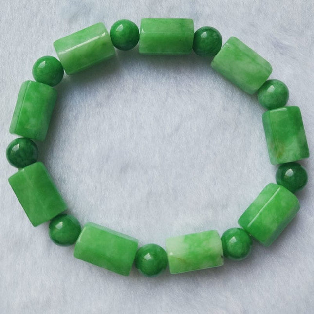 Geometric Beads Jade Charm Bracelet - wnkrs