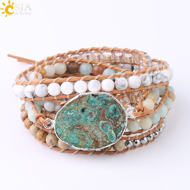 Boho Healing stone Women's Wrap Bracelet - Wnkrs