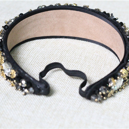 Luxurious Baroque Style Headband with Rhinestones - Wnkrs