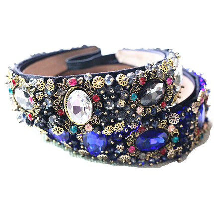 Luxurious Baroque Style Headband with Rhinestones - Wnkrs