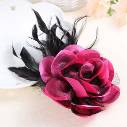 Colorful Flower Lapel Pin with Feathers - Wnkrs