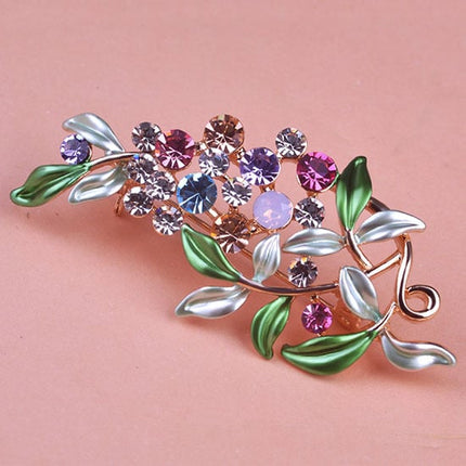 Luxury Floral Colorful Crystal Brooch - Wnkrs
