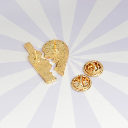 Metal Enamel Broken Heart and Wine Bottle, 2pcs/set - wnkrs