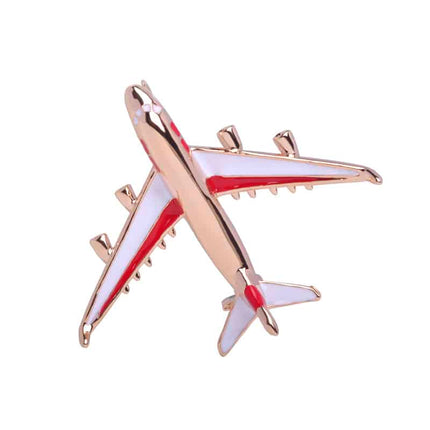 Cute Airplane Shaped Shiny Metal Brooch - Wnkrs