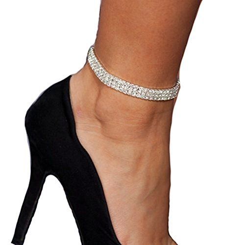 Elegant Multilayered Sparkling Metal Women’s Anklet