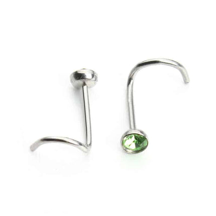 Fashion Rhinestone Stainless Steel Nose Piercing Jewelry - Wnkrs