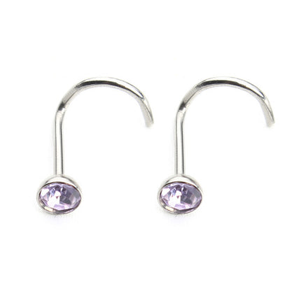 Fashion Rhinestone Stainless Steel Nose Piercing Jewelry - Wnkrs