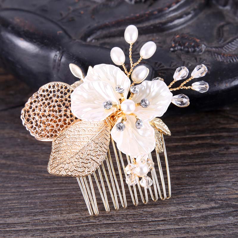 Zinc Hair Side Comb in Gold