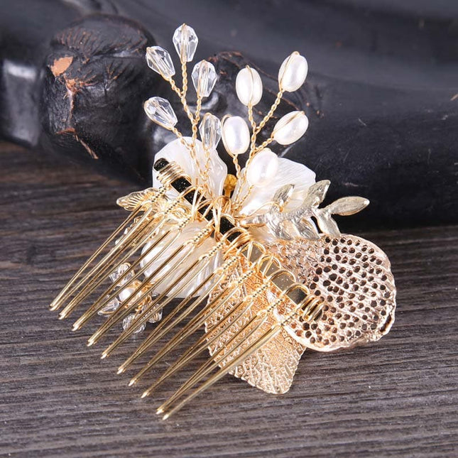 Zinc Hair Side Comb in Gold - Wnkrs