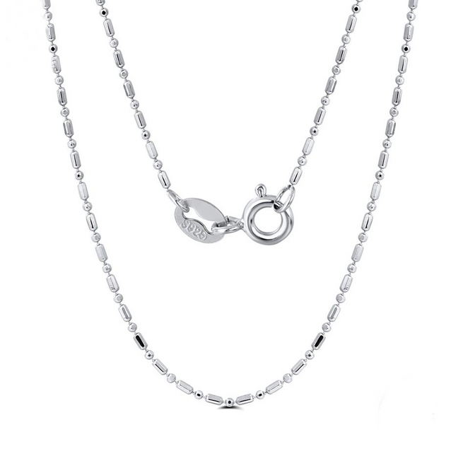 Thin Sterling Silver Women's Bead Chain - wnkrs