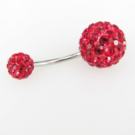 Double Crystal Balls Belly Piercing - Wnkrs