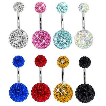 Luxury Summer Sparkling Steel Belly Ring - Wnkrs